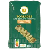 Pâtes Torsades cuisson rapide  sachet  de 1kg