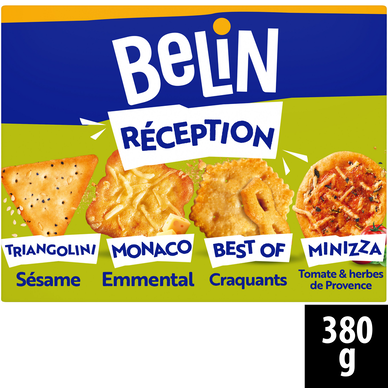 Assortiment crackers réception Biscuits sales apéritifs BELIN - Boite380g
