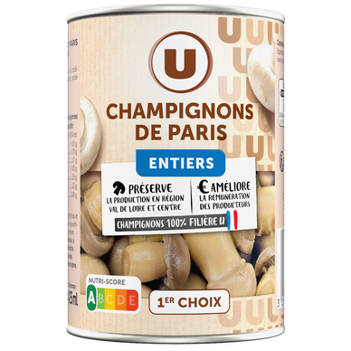Champignons de Paris entiers 1er choix - Boîte 230g