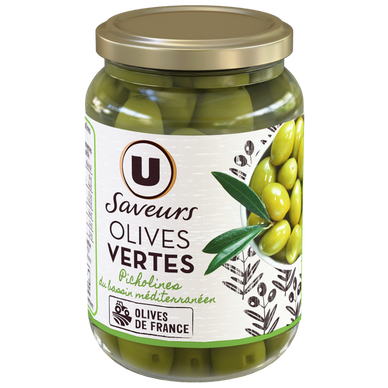 Olives vertes picholine pasteurisées bocal 37cl