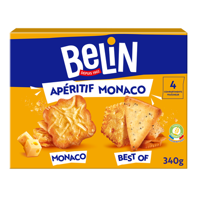 Crackers Emmental Monaco Biscuits salés apéritifs BELIN - Boite 340g