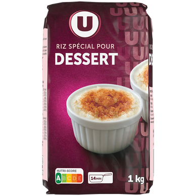 Riz rond dessert U paquet carré de 1kg