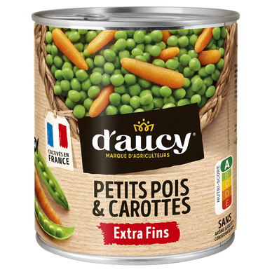 Petits pois extra fins et carottes Cultivé en France D'AUCY - 530g