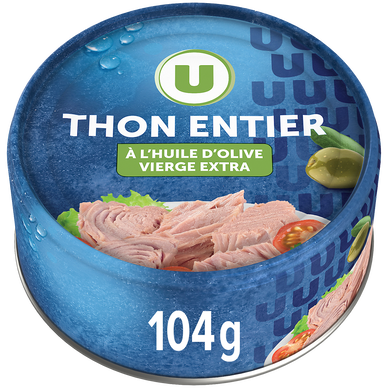Thon entier huile olive pêche ligne, 150g