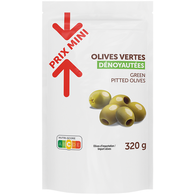 Olives vertes dénoyautées PRIX MINI sachet 320g