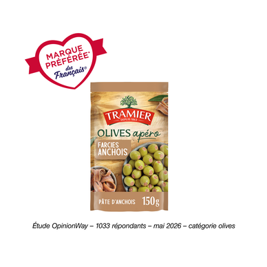 Olives Apéro Farcies Anchois TRAMIER - sachet 150g