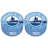 Morceaux de Thon au Naturel Démarche Responsable PETIT NAVIRE - 2x 112g