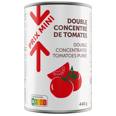 Double concentré de tomates PRIX MINI boîte 1/2 440g