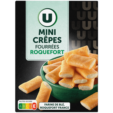 Biscuits apéritifs Mini crêpes fourrées au roquefort étui de 65g