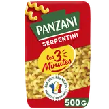 Pâtes SERPENTINI Cuisson Rapide 3 Minutes blé Français PANZANI - 500g