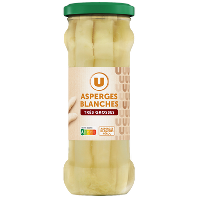 Asperges blanches très grosses pelées - Bocal 320g