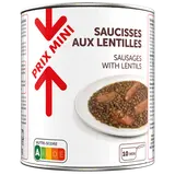 Saucisses aux lentilles PRIX MINI boîte 4/4 840g