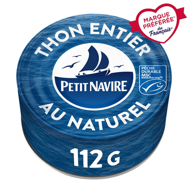 Thon Entier MSC au Naturel PETIT NAVIRE - 112g poids net égoutté