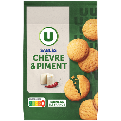 Sablés apéritifs chèvre &  piment U 100g