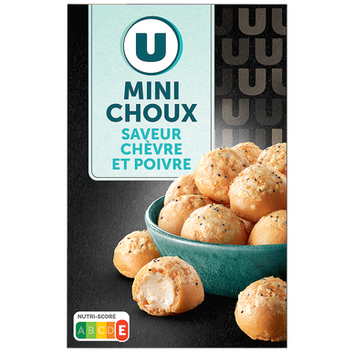 Biscuits apéritifs Mini choux saveur chèvre et poivre paquet de 60g