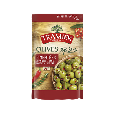 Olives Apéro Pimentées TRAMIER - sachet 150g