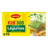 Bouillon cube légumes huile d'olive duolino MAGGI, boite de 10 cubes,105g