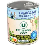 Petits pois doux Cuisson vapeur - Boîte de 530g net égoutté