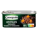 Lentilles cuisinées aux oignons et carottes CASSEGRAIN - Boîte 130g
