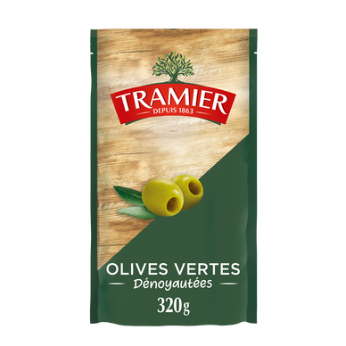 Olives Vertes Dénoyautées TRAMIER - sachet 320g
