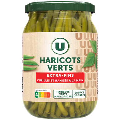 Haricots verts extra-fins cueillis et rangés à la main U - 72cl-Boîte