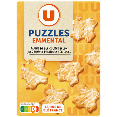 Biscuits apéritifs Crackers Puzzles emmental 105g