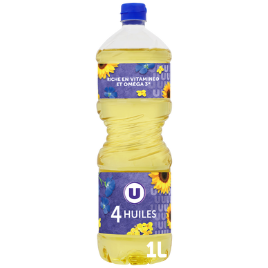 Huile Mélange 4 huiles Bouteille 1L