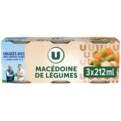 Macédoine de légumes - 3 boîtes de 130g net égoutté
