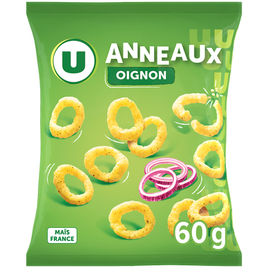 Biscuits apéritifs Soufflés à base de maïs goût oignon 60g