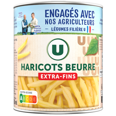 Haricots beurre extra-fins - Boîte de 440g net égoutté