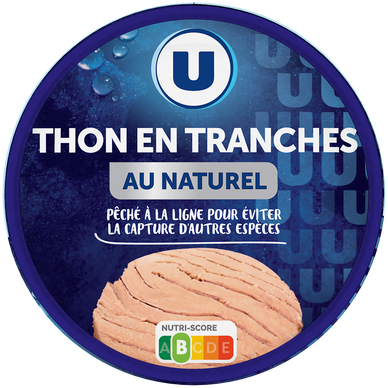 Thon en tranche naturel pêché ligne  112g