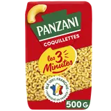 Pâtes COQUILLETTES Cuisson Rapide 3 Minutes blé Français PANZANI - 500g