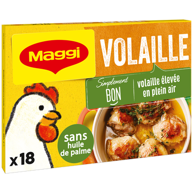 Bouillon cube volaille MAGGI, boite de 18 cubes, 180g