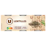 Lentilles - 3 boîtes de 130g net égoutté