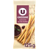 Gressins huile d'olive vierge extra et olives noires - sachet 125g