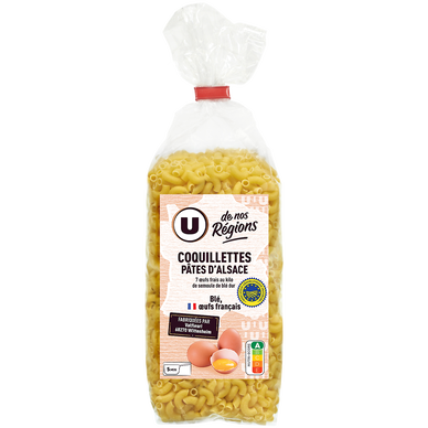 Pâtes Coquillettes aux oeufs IGP d'Alsace, sachet 250g