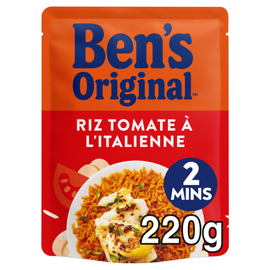 Riz cuisiné Tomate à l'Italienne express 2min BEN'S ORIGINAL - Sachetmicro-ondable 220g