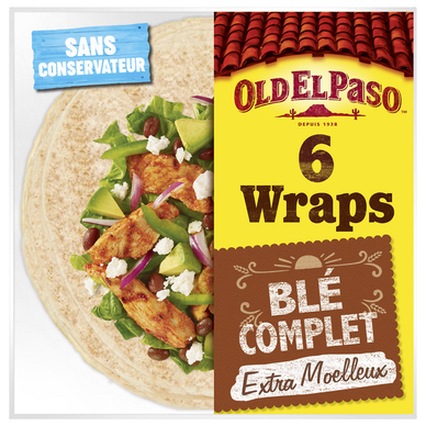Wraps de blé complet x6 OLD EL PASO 350g