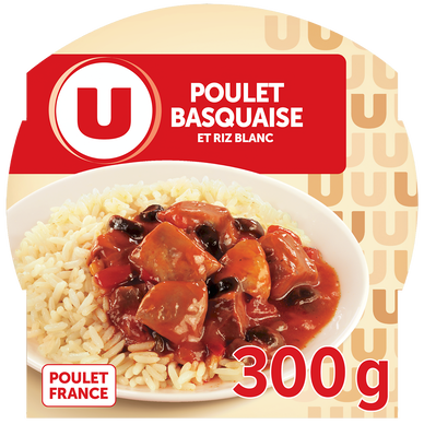 Plat cuisiné Poulet basquaise et riz blanc micro-ondable 300g