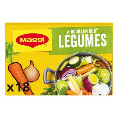 Bouillon cube légumes MAGGI, boite de 18 cubes, 180g