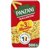 Pâtes MACARONI Cuisson Rapide 3 Minutes blé Français PANZANI - 500g