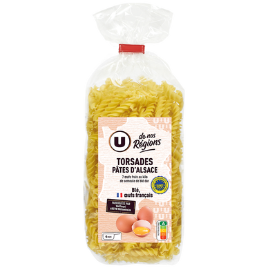 Pâtes Torsade IGP d'Alsace aux oeufs -Sachet 250g