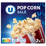 Popcorn salé micro ondable en gobelet U, 2x90g