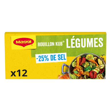 Bouillon cube légumes -25% de sel, 120g