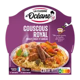 Couscous royal poulet merguez de boeuf et boulette d'agneau et semouleépicée LA CUISINE D'OCEANE 300g