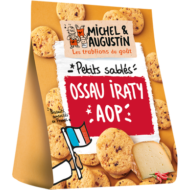 Sablés apéritif Ossau Iraty AOP,tomate, piment MICHEL & AUGUSTIN 100g