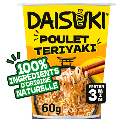 Nouilles Instantanée Daisuki saveur poulet teriyaki 60g