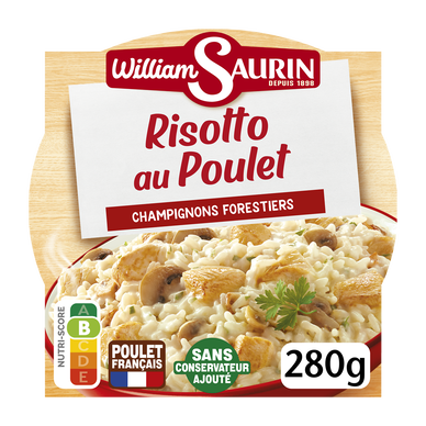Risotto poulet champignons forestiers WILLIAM SAURIN barquette 280g