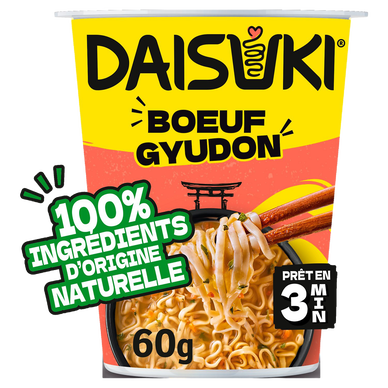 Nouilles instantanées saveur boeuf gyudon DAISUKI, 60 g
