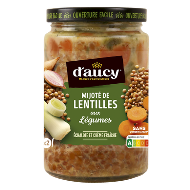Mijoté de lentilles aux légumes D'AUCY - Boîte 380g